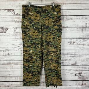 Mens US Military Issue Pants Green Camo Desert Combat Coastal Weather Utility L